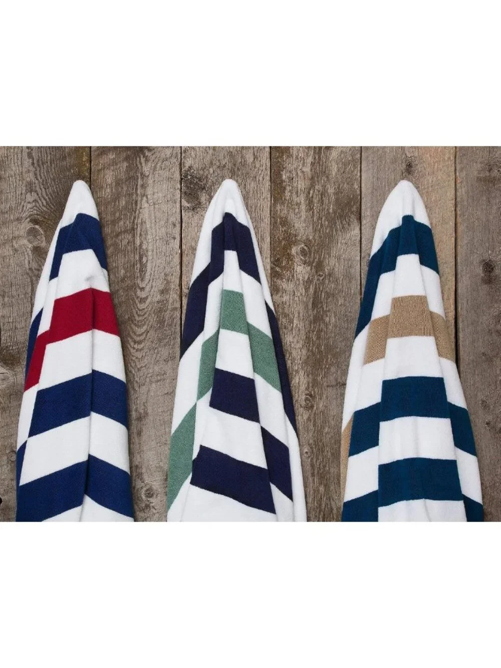 Oversized Striped Cabana Beach Towel - Plush 630 GSM Cotton - Red, White & Blue